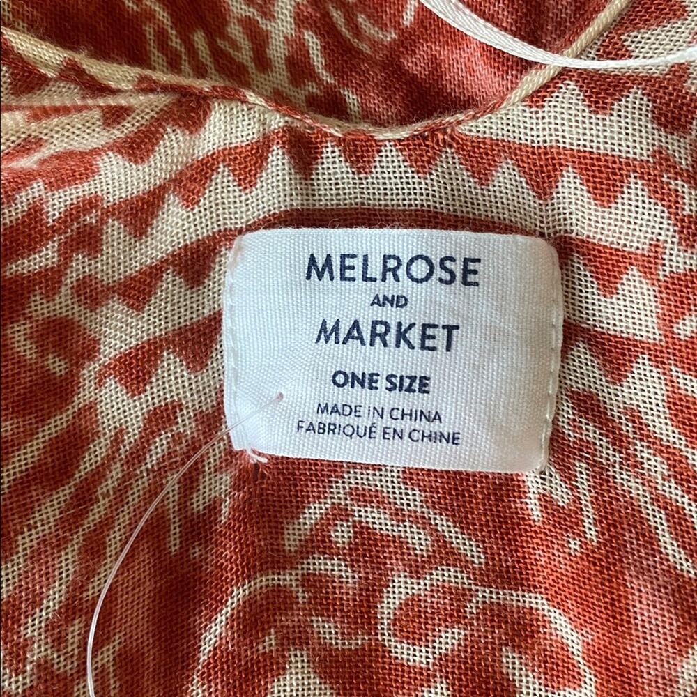 MELROSE & MARKET Burnt Orange White Paisley Kimono Womens Sz Medium New - Picture 7 of 7